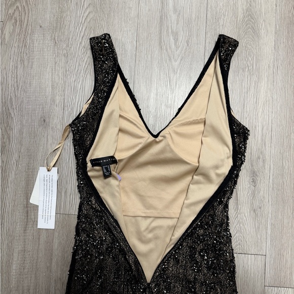 Aidan Mattox Black Beaded Maxi Dress NWT size 6 - Picture 14 of 14